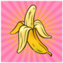 Banana Pop Art Pink Sticker
