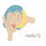 Banana To The Ear Says Hello Sticker
