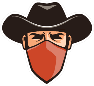 Bandit Cowboy with Red Bandana Sticker