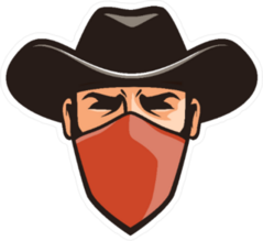 Bandit Cowboy with Red Bandana Sticker