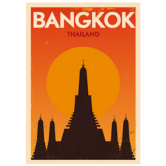 Bangkok Thailand City Poster Typography Sticker