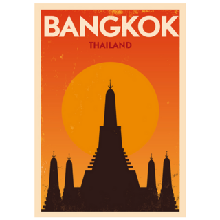 Bangkok Thailand City Poster Typography Sticker