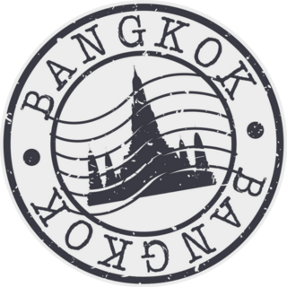 Bangkok Thailand Stamp Lettering Sticker