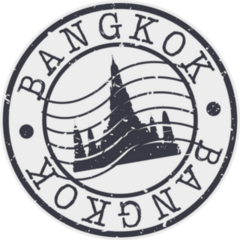 Bangkok Thailand Stamp Lettering Sticker