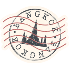 Bangkok Thailand Stamp Postal Sticker