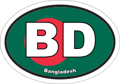 Bangladesh Bd Flag Oval Sticker