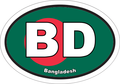 Bangladesh Bd Flag Oval Sticker