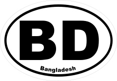 Bangladesh Bd Oval Sticker