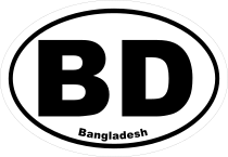 Bangladesh Bd Oval Sticker