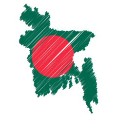 Bangladesh Map Sketch Sticker