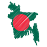 Bangladesh Map Sketch Sticker