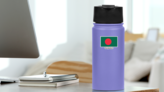 Bangladesh Word Flag Sticker on a Water Bottle (New) example
