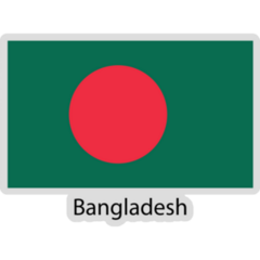Bangladesh Word Flag Sticker