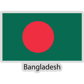 Bangladesh Word Flag Sticker