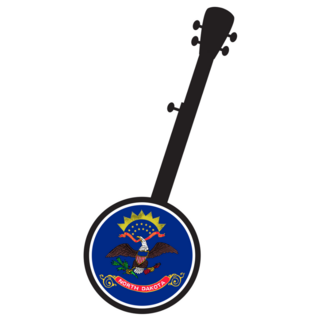 Banjo State Seal Of North Dakota Sticker