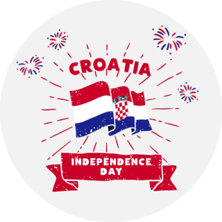 Banner For Croatia Independence Day Sticker