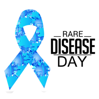 Banner For Rare Disease Day Blue Ribbon Sticker