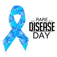 Banner For Rare Disease Day Blue Ribbon Sticker