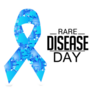 Banner For Rare Disease Day Blue Ribbon Sticker