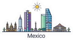 Banner Of Mexico City Skyline Illustration Sticker
