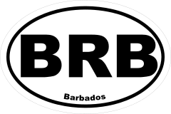Barbados Brb Oval Sticker