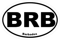 Barbados Brb Oval Sticker