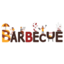 Barbecue Banner With Happy People Sticker