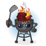 Barbecue Grill Cartoon Sticker