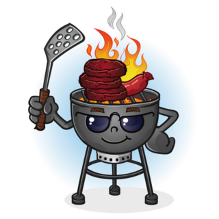Barbecue Grill Cartoon Sticker