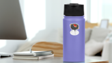 Barbecue Grill With Beef Steak Roasting Sticker on a Water Bottle (New) example