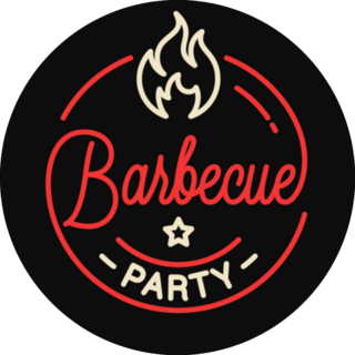 Barbecue Party Logo Round Sticker