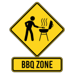 Barbeque Zone Road Sign Sticker