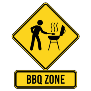 Barbeque Zone Road Sign Sticker