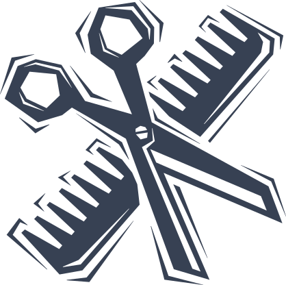 Barber Hair Stylist Scissors And Comb Sticker