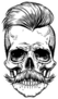 Barberman Skull With Mustache Sticker