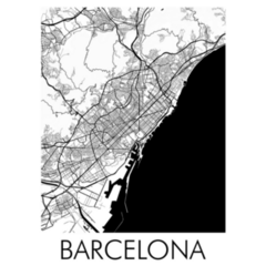 Barcelona City Map Minimalist Spain Sticker