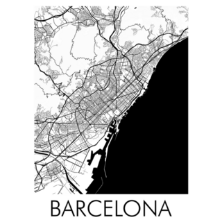Barcelona City Map Minimalist Spain Sticker