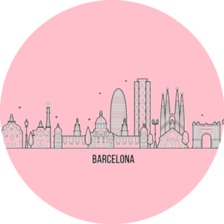Barcelona Skyline, Spain Notable Building Sticker