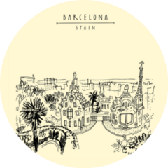 Barcelona, Spain. Park Guell And Panoramic Sticker