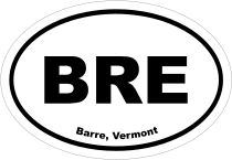 Barre, Vermont Oval Stickers