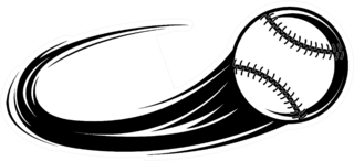 Baseball Ball Motion Moving Effect With Speed Line Sticker