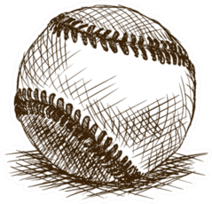 Baseball Ball Sketch Style Illustration Sticker