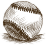 Baseball Ball Sketch Style Illustration Sticker