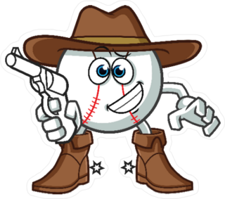 Baseball Cowboy Sticker