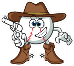 Baseball Cowboy Sticker