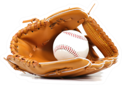 Baseball Equipment Mitt On White Background Sticker