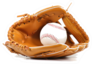 Baseball Equipment Mitt On White Background Sticker