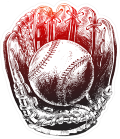 Baseball Glove With Ball Sticker