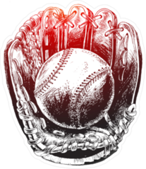 Baseball Glove With Ball Sticker
