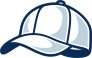 Baseball Hat or Softball Cap with Shading Sticker